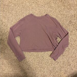Abercrombie & Fitch Dusty Purple Cropped Long Sleeve Tee